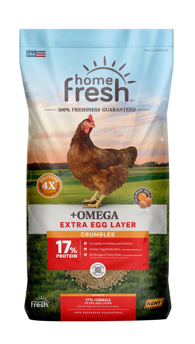 Home Fresh 50lb Extra Egg Layer Plus Omega Poultry Feed Crumbles